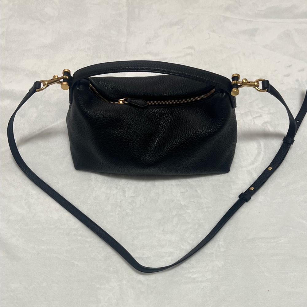 All that Jazz Black Crossbody Bag with Gold Accents